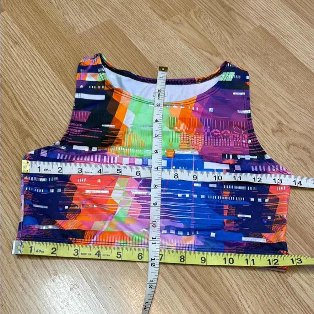 Justice Girls XL 16/18 Multicolor Graphic Sports Bra Athletic Activewear